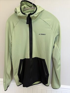adidas Terrex Light Green and Black Hooded Jacket